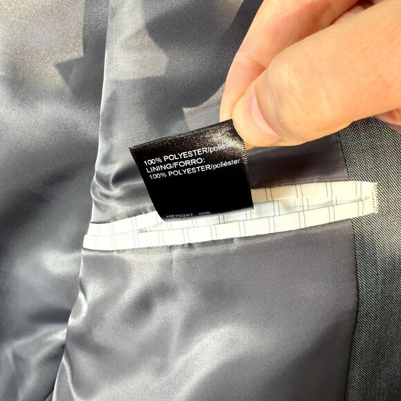 Haggar‎ Men's Gray Travel Performance Blazer Tailored Fit Size 42R - Picture 9 of 10